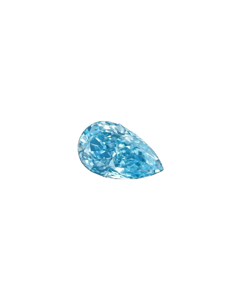 1.7-5.22ct Lab-grown diamond  Pear Cut  VVS2  VS1  2EX VG  IGI SH Fancy Intense Blue