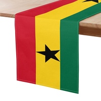 Chemin de table en polyester imprimé drapeau du Ghana, accessoire de table décoratif parfait pour les banquets thématiques et les cadeaux commémoratifs