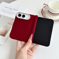 Étui en silicone liquide magnétique JOYPORODO S140 de luxe avec grand anneau métallique pour objectif et texture ondulée pour iPhone Duo