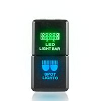 Interruttore a Doppio Pulsante con Grado di Protezione IP65, in Plastica, per Telecamera Frontale Elettronica e Luci di Lavoro a LED, con Retroilluminazione Rossa e Verde, Interruttore ON/OFF