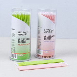 Hynaut - Juego de 100 Brochas de Maquillaje Multifuncionales Nano, Herramienta Cosmética Portátil para Corrección de Maquillaje, Eliminación de Delineador y Limpieza - Product Image 1
