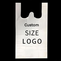 Sacs de courses en plastique recyclables avec logo personnalisé, sacs en polyéthylène LDPE avec poignée découpée en forme de boucle souple pour l'emballage de vêtements, d'aliments et d'épicerie