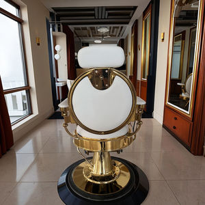 Chaise de barbier professionnelle pour la coiffure - Mobilier de salon en cuir PU imperméable avec dossier réglable et design confortable - Product Image 4