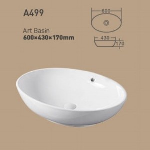Vasque de comptoir ronde en céramique A496 410x410mm, lavabo artistique à trou unique pour table - Product Image 4