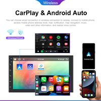 Autoradio Android Podofo 7 pouces 4+64 Go 4+4 cœurs, CarPlay, Android Auto, WiFi/GPS/BT/FM/RDS/DSP, autoradio OEM