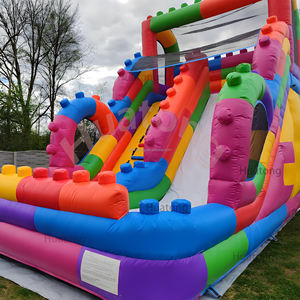 Huatong מסחרי קפיצות בניין בלוק צד סדרן צד להחליק יבש שקופיות l אגו מתנפחים שקופיות l אגו - Product Image 5