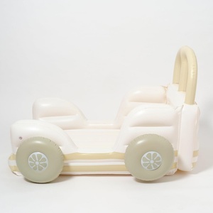 Lit gonflable en PVC avec revêtement floqué 160*120*90 CM couleur beige pour enfants, pour dormir à l'intérieur de la chambre et en camping en plein air - Product Image 4