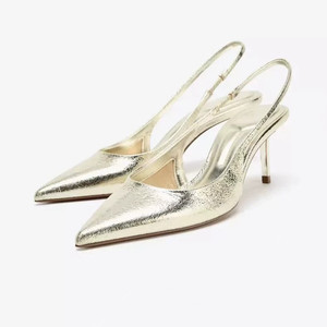 Classic Design Women's Backless Pumps: <b>Pointed</b>-Toe Stiletto Heels, European & American Style Low-Cut Slip-On Mules - Product Image 1