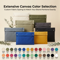 Pochette en toile de coton naturel, taille personnalisée, logo, fermeture à bouton pression métallique, sac de rangement durable pour cosmétiques, emballage cadeau