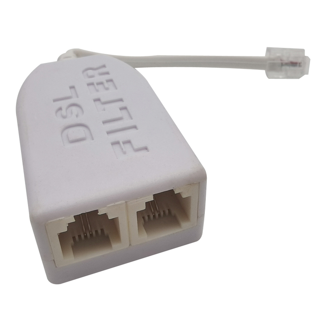 In-line DSL Filter Splitter RJ11 6P2C Male to 2 Female Telephone Modem ADSL Splitter Filter