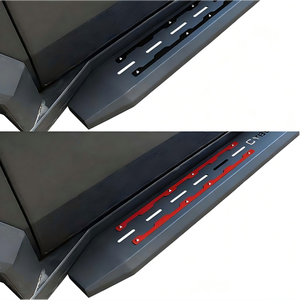 Estribos Laterales Estilo Táctico para Cybertruck con Detalles Rojos - Product Image 1