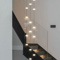 Lustre minimaliste pour villa avec escalier en colimaçon, lampe suspendue LED pour escalier rotatif de villa