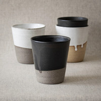 Vente en gros de tasses à thé en céramique japonaise Tasse à cappuccino expresso rétro en grès sans poignée