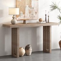 SWT Table Console Européenne En Bois Avec Deux Tiroirs Salon Décoratif Entrée Bureau Et Étagères De Rangement Couloir
