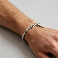 Bracelet chaîne minimaliste tendance en acier titane plaqué argent, bracelet couple homme femme, bijou à maillons, cadeau