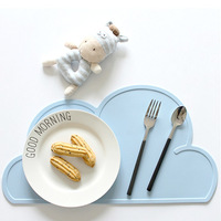 Tapis de Table à manger en forme de nuage, imperméable, réutilisable, personnalisé, en silicone souple, pour enfants, vente en gros