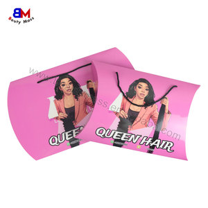 Boîtes à perruques de luxe en gros Emballage de logo personnalisé Boîte d'oreiller Boîte-cadeau avec poignée Emballage de paquet de cheveux - Product Image 2