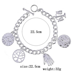 Pulsera ZRM de Joyería de Moda, Aleación de Zinc, Plateada, con Dijes de Formas Geométricas, Diseño Novedoso, Inspirada en la Película Clásica <span class=keywords><strong>Divergentes</strong></span>: 5 Faciones - Product Image 2