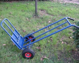 Chariot à main en métal robuste, pliable, à 2 roues, en acier, avec cadre fermé, plateforme pour le transport d'outils, <span class=keywords><strong>HT1827</strong></span> - Product Image 6