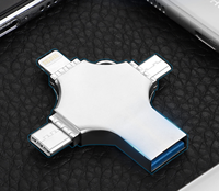 USB Flashdisk 4 in 1 Pabrik OEM LOGO Terlaris 16gb 32gb 64gb 128gb Pendrive Kustom Logo USB2.0 USB Flash Pen Drive