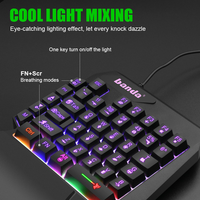 Nouveau clavier de jeu USB compact à prix réduit avec rétroéclairage RGB, 40 touches, pour droitiers, touches multimédias