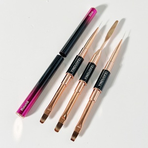 Hot-selling Factory Wholesale Custom logo Double-headed Nail Wire Pull Pen High-quality Nail <b>Brush</b> with Slice - Product Image 1