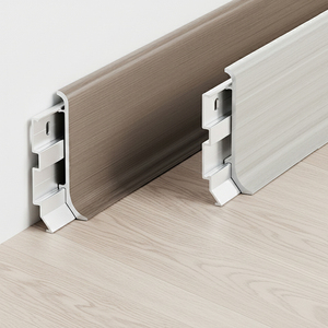 Rodapié de Aluminio de 6 cm de Altura con Estilo de Veta de Madera para Bordes de Pared y Puerta, Revestimiento de Suelo, Fabricante Dafuxin - Product Image 1