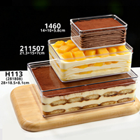 Ensemble de Conteneurs à Gâteaux Transparents en Acrylique, Plusieurs Tailles Rectangulaires, en Plastique PS de Qualité Alimentaire, Boîte Cadeau pour Gâteaux, Aliments et Pâtisseries