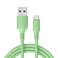 Kabel Pengisian Cepat Tipe-C/Micro USB Berlapis PVC TPE 1 Meter 2.4A Ramah Lingkungan untuk Jam Tangan Pintar Mobil Ponsel