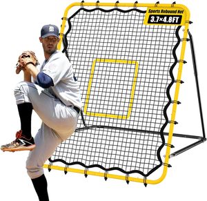 Red de Rebote para Fútbol y Béisbol, Red de Rebote <span class=keywords><strong>Multideportiva</strong></span> para Lanzamiento, 5 Ángulos Ajustables para Entrenamiento de Voleibol y Fútbol - Product Image 1