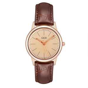 นาฬิกาควอตซ์สายหนังลายไม้ไผ่คลาสสิกเรียบง่ายสำหรับสุภาพสตรีนาฬิกากันน้ำย้อนยุค - Product Image 6