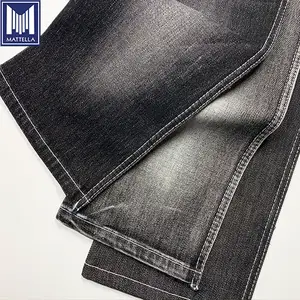 black color 100% cotton korean style cavalry cotton twill raw denim fabric for men women pants jeans jackets