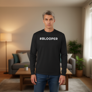 Blooper Hashtag T-shirt a maniche lunghe nera unisex taglia adulto - Product Image 3