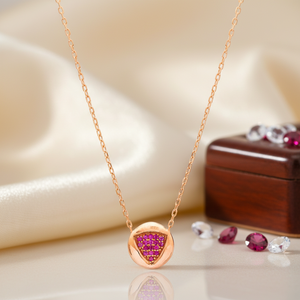 Triángulo moderno diseño rubí circón piedra forma redonda encanto colgante turco hecho a mano 925 joyería de plata esterlina - Product Image 2