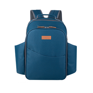 Sac à dos isotherme pour pique-nique 4 personnes <span class=keywords><strong>avec</strong></span> 2 grands porte-bouteilles et porte-canettes, matériau 600D, fermeture éclair, logo personnalisé - Product Image 1