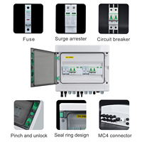 Caja Combinadora Solar IP65 CE 2 Entradas 2 Salidas Impermeable 500V 600V CC 1 Cadena ABS Caja de Distribución de Salida DCSPD Fusible CC