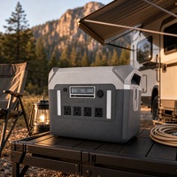 Station d'alimentation à batterie LiFePO4 2000W 1843.2Wh avec 4 prises AC, type C et éclairage LED double pour utilisation en extérieur