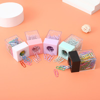 Porta Clips Magnéticos de Papel, Organizador de Escritorio Color Macaron, Regalo Creativo para Oficina