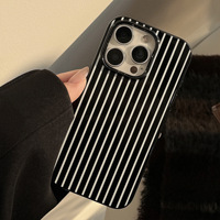 Coque de téléphone personnalisée à rayures verticales peintes style Ins pour 16/13/17 Pro/Max 11/12, housse de protection antichoc