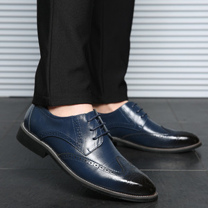 Zapatos Oxford de Cuero para Hombre, con Punta Puntiaguda, Estilo Brogue, Suela de Goma Suave, para Bodas de Verano - Product Image 4