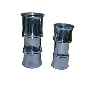 Ensemble de 2 bougeoirs/supports à bougies sans flamme en forme de canne en métal pour centre de table de mariage et de Noël - Product Image 1