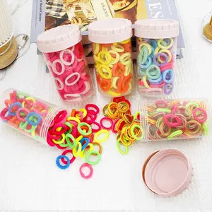 multi color mini elastic hair bands for kids pack in box cute girls hair band 100pcs per box