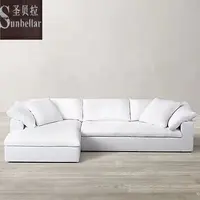 Divano componibile ad angolo a forma di L imbottito in piuma con divano morbido moderno con set di divani a forma di Chaise longue per soggiorno