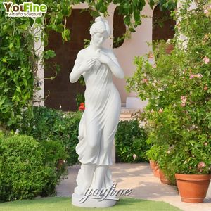 Youfine รูปปั้นผู้หญิงรูปปั้นผู้หญิงหินอ่อนสีขาวรูปปั้นตกแต่งสวนแกะสลักด้วยมือหรูหรา - Product Image 6
