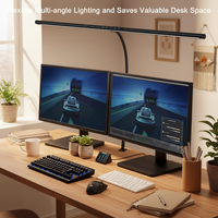 Lampe de bureau LED moderne européenne en aluminium, grand format, avec protection oculaire, col de cygne réglable, capteur de mouvement, commande tactile, flexible, pour lecture simple