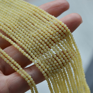 Cuentas redondas de jade de limón natural de 2mm, cuentas sueltas para pulsera, collar, suministros para hacer joyas DIY - Product Image 3