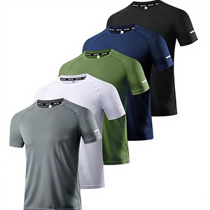 Magliette Sportive da Uomo in Jersey Tinta Unita, Ecologiche, Traspiranti, per Allenamento e Corsa, Asciugatura Rapida, Assorbimento dell'Umidità, per <span class=keywords><strong>Palestra</strong></span> e Atletica - Product Image 1