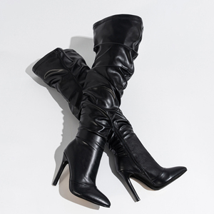 Botas de tacón alto hasta la rodilla para mujer, estilo western, con punta abierta y peep toe, modelo 2024 Dance Hot Girls - Product Image 4