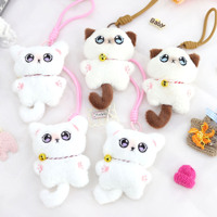 Jandudu A-10 14cm Peluche en tissu doux 3D en forme de chat de dessin animé avec rembourrage en coton PP, pendentif porte-clés