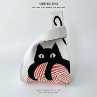 Conception de niche pour femmes Girly en forme de coeur en polyester à blocs de couleurs sac à main tricoté épaule/gilet sac mode vie quotidienne utilisation